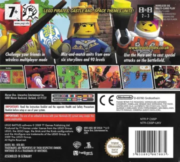 LEGO Battles (Europe) (En,Fr,De,Es,It,Da) box cover back